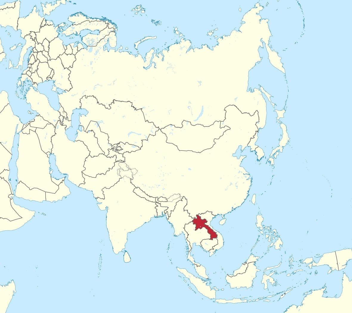 Laos Asya haritası
