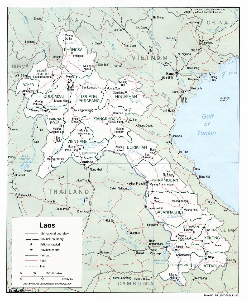 Laos Seyahat haritası