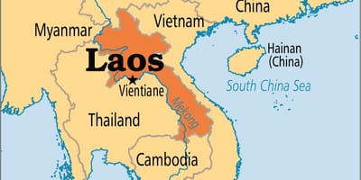 Dünya haritasında ülke Laos 