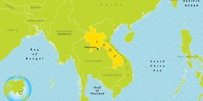 Dünya haritası üzerinde Laos konumu 
