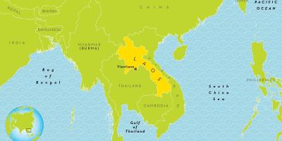 Dünya haritası üzerinde Laos konumu 